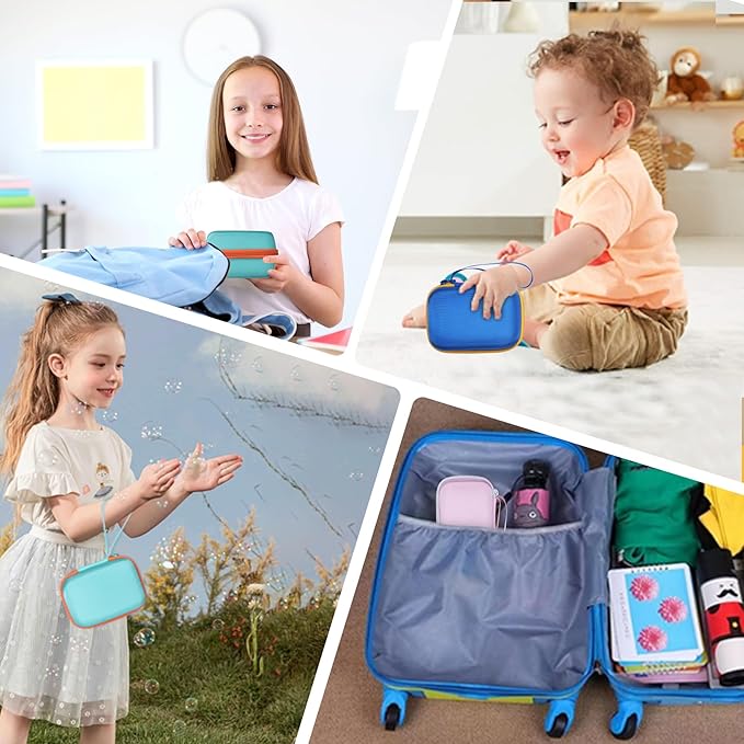 Hard Case Compatible with Yoto Mini Kids Audio Music Player Children Speaker Plays Audiobook Cards Radio (Off White + Orange Case)