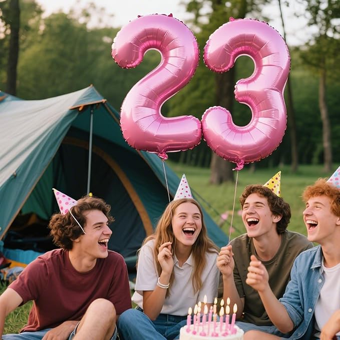 40 Inch Pink Number 23 Digital Balloon,Jumbo Mylar Foil Helium Balloon for 23 Balloons for Birthday Party,Wedding Anniversary Party Decorations