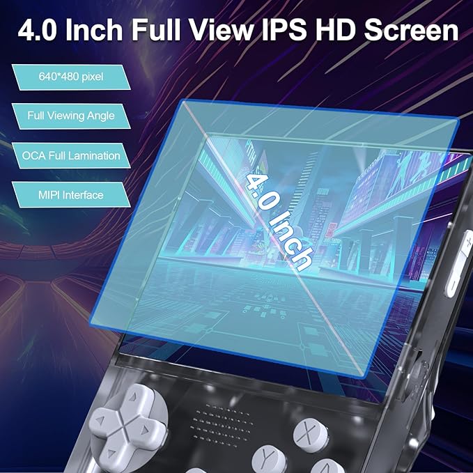 R40S Pro+ Handheld Game Console, 18000+ in 1 Games Mini Retro Video Console, 3.5-Inch IPS Screen,128GB TF Memory Memory,Built in 45+ Emulators,3800mAh Battery (Black 128G)