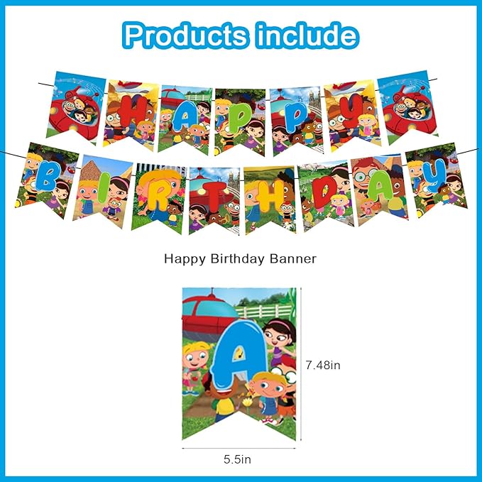 Little Einsteins Birthday Party Decorations, Caroon Little Einsteins Party Supplies with Banner, Cake Topper, Cupcake Toppers, Balloons for Fans Birthday Party Favors