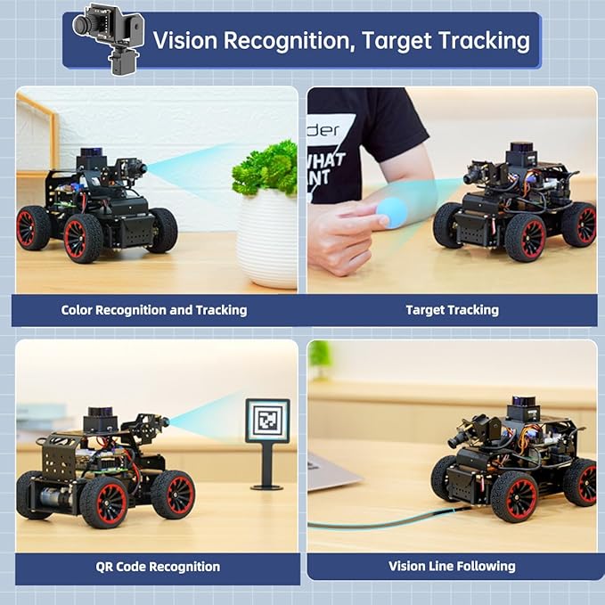 ROS2 Robot Car Kit for Raspberry Pi 5, Autonomous Driving with Lidar & AI Vision SLAM Mapping, Python Programming STEM Robotics for Adult, MentorPi A1 Starter Kit with Raspberry Pi 5 8GB