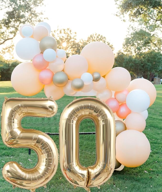 40 Inch Light Gold 59 Number Balloons White Gold Giant 95 Foil Mylar Helium Large Digital Champagne Gold Birthday Numbers Jumbo Balloons 59th or 95th Anniversary Party Decorations Supplies