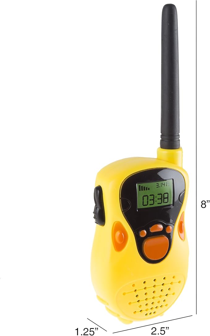 Walkie Talkies for Kids 2-Pack - Battery Operated Indoor or Outdoor Toy - Works Up to 130 Ft - Great for Pretend Play - Camping Toys by Hey Play