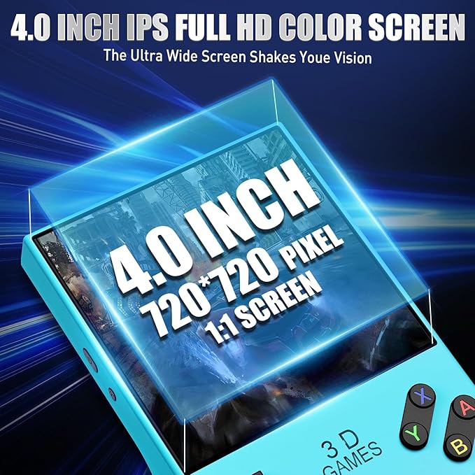 2026 V40MAX Upgraded Retro Handheld Game Console, Built in 40,000+Classic Games, 40+Simulators, Linux System, 4.0-inch 4K HD IPS Screen Video Player, 256GB, Portable Pocket Arcade Console (Sky Blue)
