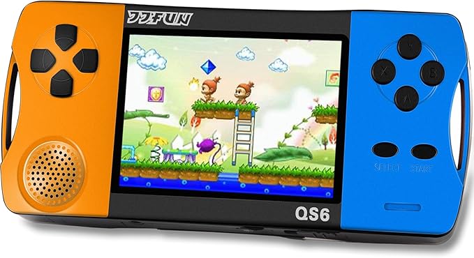 16 Bit Handheld Games for Kids with 3.5" IPS Large Screen Built-in 216 Retro Video Games Portable Gaming Player with Rechargeable Battery Mini Arcade Electronic Toy Gifts for Boys Girls (Blue+Orange)