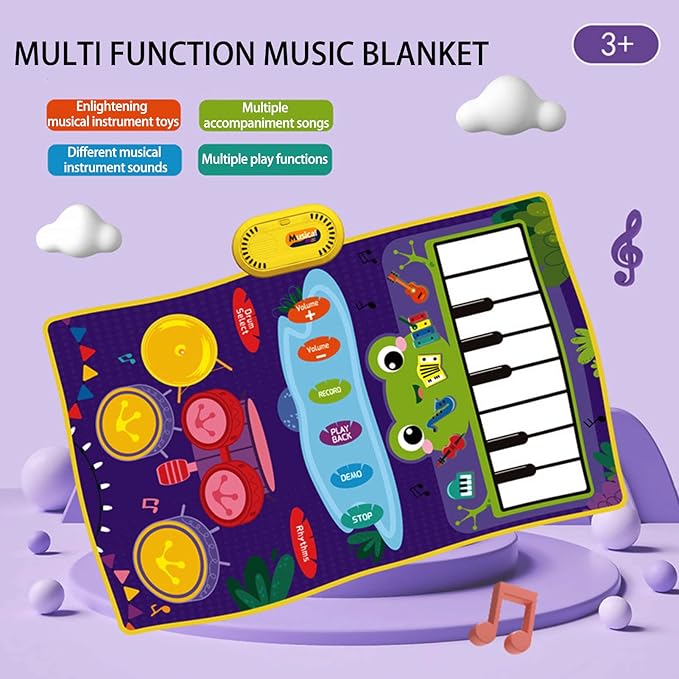 DAN&DRE Children's Music Mat Jazz Drum Dance Blanket Piano Keyboard Touch Mat Music Learning Toy