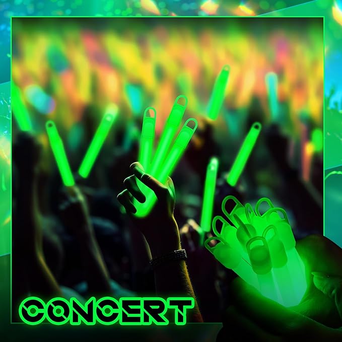 Lewtemi 50 Pack 4" Bright Bulk Glow Sticks in Green , Green Glow Sticks in Dark Party Supplies Birthday Holidays Camping