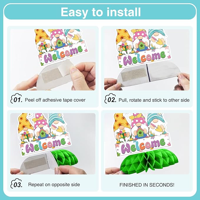 12 Pcs Spring Decorations Honeycomb Centerpieces, Spring Decorations for Office 3d Double Side Honeycomb Decorations, Spring Decorations for Classroom, Spring Centerpieces for Tables