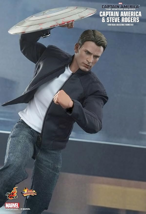 Hot Toys The Winter Soldier Movie Masterpiece Captain America & Steve Rogers Collectible Figure Set