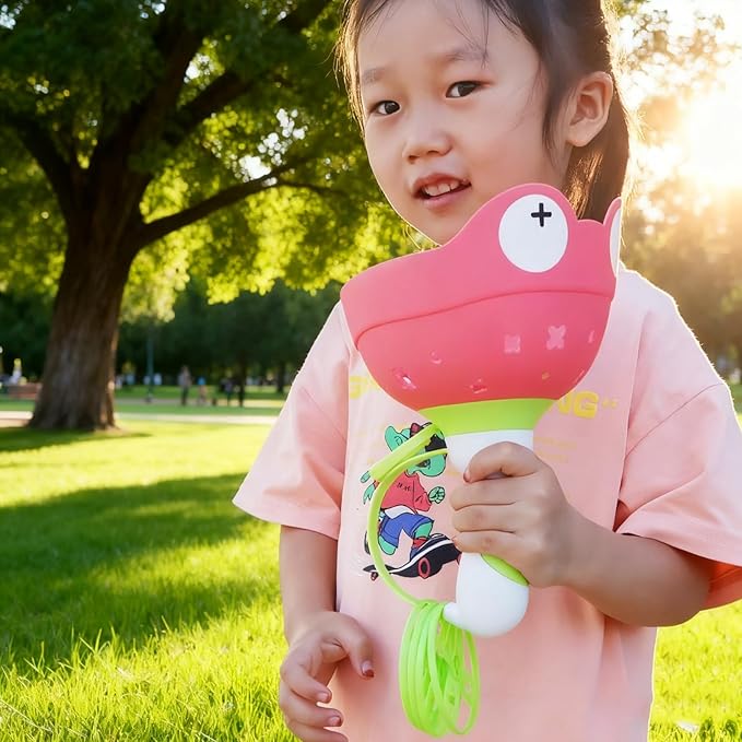 Disc Launcher Toy Kids Yard Flying Spinner Fairy Hover Helicopter Propeller Toy Outdoor Capture Catching Chasing Game Gift for Boy Girl Age 4 5 6 7 8 9 10 (red, 1 Pack)
