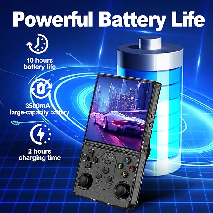 S600 Retro Gaming Console, Retro Handheld Console 4.0'' Screen Linux System, 64G TF Card, Support 30+ Simulators, 3500mAh Rechargeable Portable Pocket Arcade