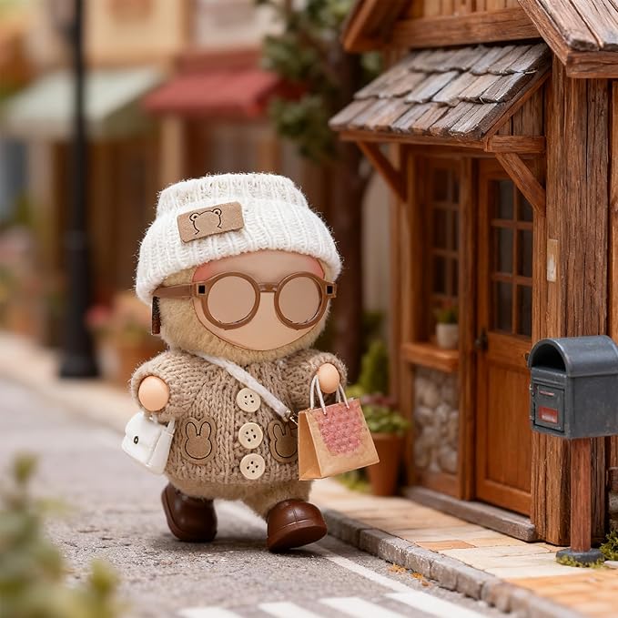 Knitting Outfit Set for 17cm Dolls, 4 Cozy Sweaters with Hats, Shoes, Glasses Bags, 6.7-Inch Doll Accessories, Gift Idea, (No Dolls)