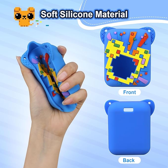 Canboc Silicone Case for Bitzee Disney Interactive Toy Digital Pet, Protective Skin Cover for Bitzee Virtual Electronic Digital Pet Kids Disney Toys, Blue (Case Only)