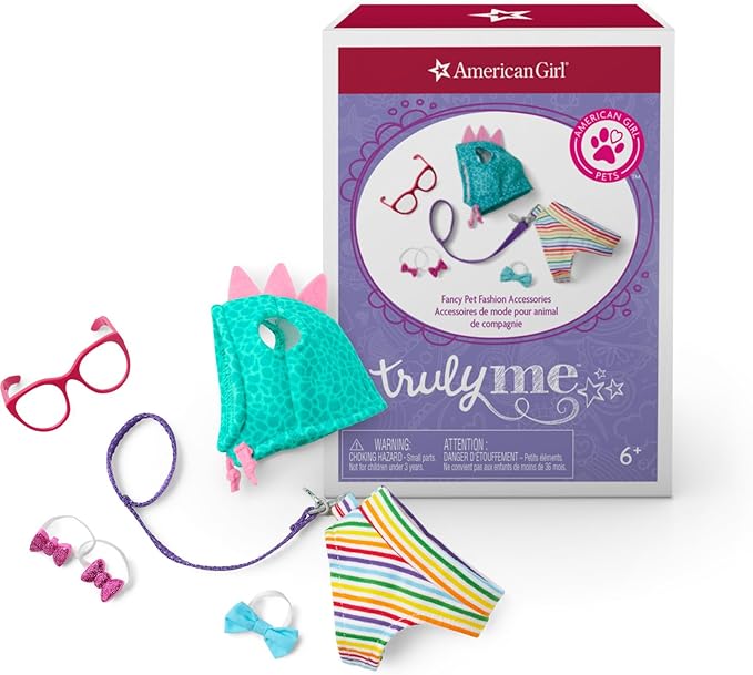 American Girl Truly Me 18-inch Doll Fancy Pet Fashion Accessories with Harness, Leash, Hoodie, and Glasses, For Ages 6+