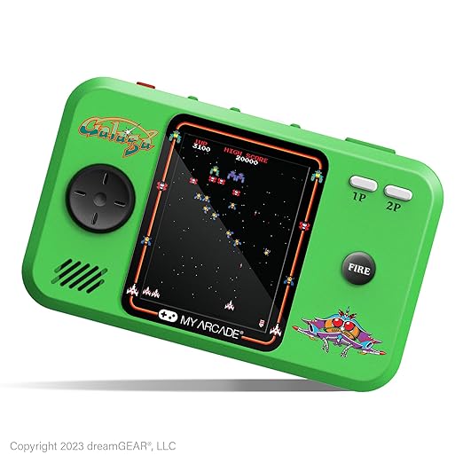 My Arcade Galaga Pocket Player Bundle: Officially Licensed, Portable Gaming Console, Travel Case, Screen Protector Included