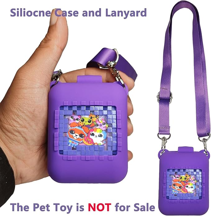 JCHPINE Silicone Cover Case for Bitzee Interactive Digital Pet and Case, Protective Skin Sleeve for Bitzee Virtual Electronic Pets Accessories (for Original 15 Animals) (Purple)