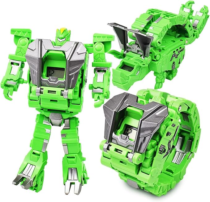 Transformer Dinosaur Watch Robot Toys,Deformation Electronic Watch Dinosaur Animal Robot Action Figure Toys for Adult Kids Boys Girls (Green)