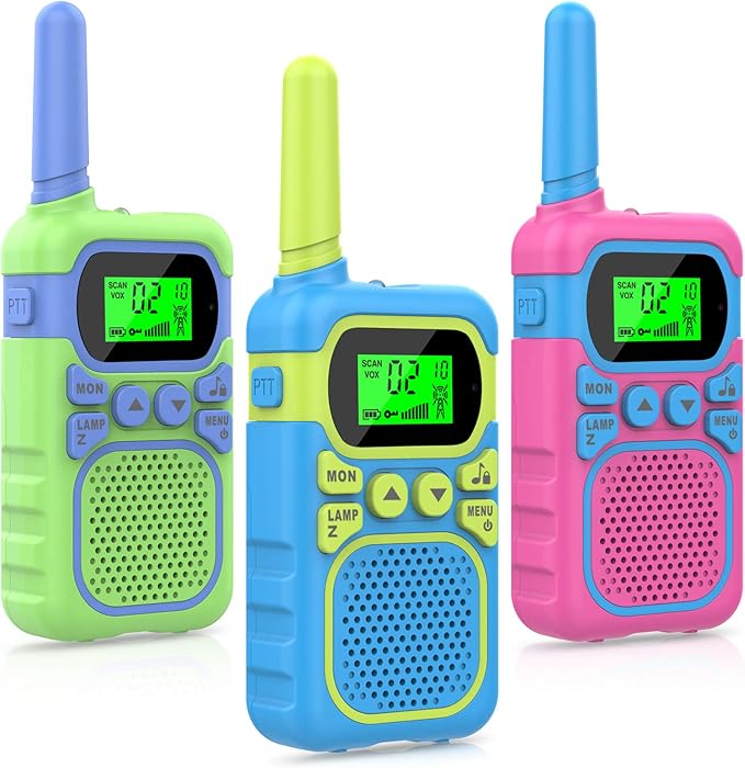 Kids Walkie Talkies for 3-12 Year Old Boys Girls,Children Walkie Talkies 3 KM Long Range & 22 Channels 2 Way Radios,Kids Outdoor Toys Birthday Gift (Battery Operated)