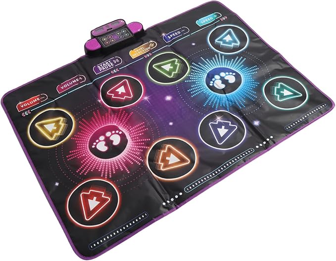 Interactive Dance Mat for Kids, 2 Player Electronic Dance Pad with Music & Game Modes for Siblings or Friends