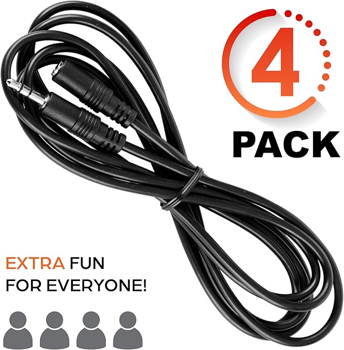 Teacher's Choice 15 Ft Extension Cables for Handheld Game Buzzer System (4 Pack)