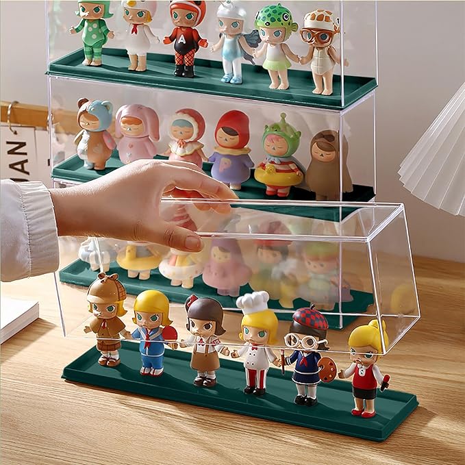 Clear Acrylic Display Case for Mini Pop Figures,Desktop Storage Cabinet Organizer for Doll Toy Collectibles, Action Figures, Mini Figurines Dustproof Protection