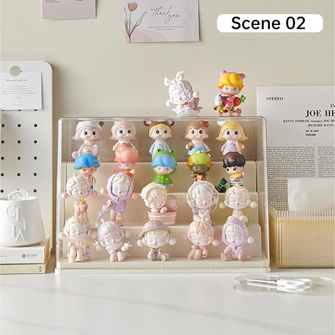 4 Tiers Clear Display Case for Figures, Stackable Acrylic Storage Organizers Box with Cover, Large Dustproof Showcase for Collectibles Action Figure(1, Large)
