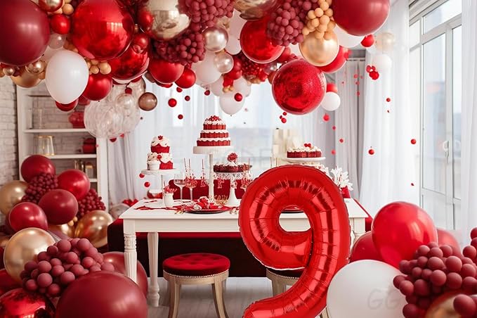 40 Inch 9 Red Number Balloons Mylar Foil Helium Digital Balloons Baby Shower 9th Birthday Party Decor Supplies