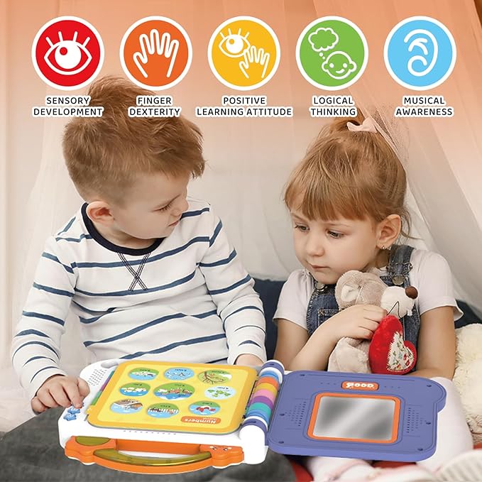 Interactive Toddler Books with Touch Control Sound Pages | Learning Modes & Melodies | Musical Books for Kids | Educational Toys for Boys & Girls | Letters, Colors, Shapes, Numbers Sound Busy Book
