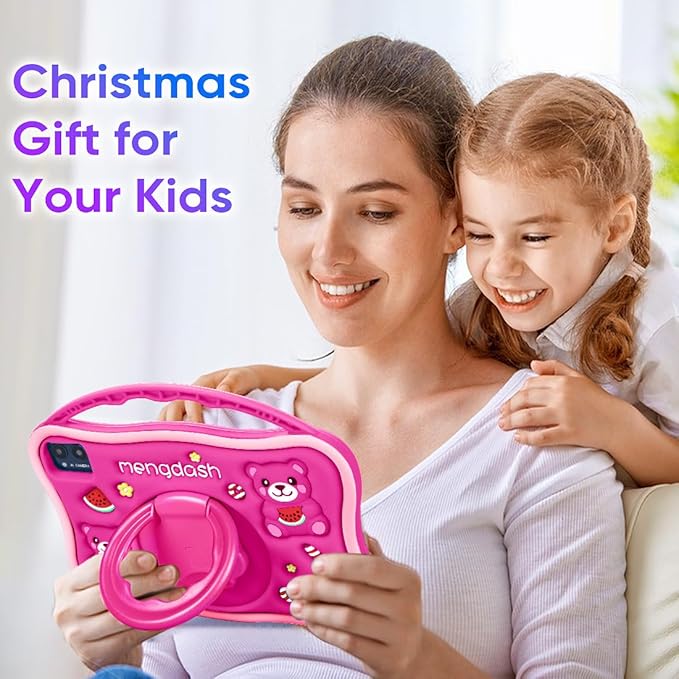 Kids Tablet, Android 10.1 inch Tablet for Kids 3-10, Educational Learning Toddler Tablet Android 14, 8（4+4） GB RAM+64GB ROM Storage, 5G WiFi, Baby Girl boy Present (Red)