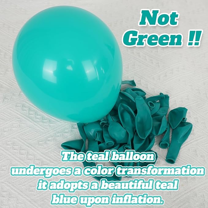 10th Birthday Soccer Party Decoration for Boys, 10th Soccer Birthday Balloons Arch with Royal Blue Teal Light Blue Balloon Garland Kit Large Number 10 Balloon for 10th Football Birthday Party Supply