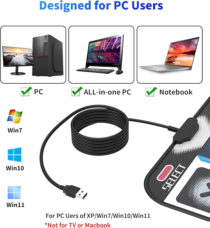 USB Dance Mat for PC/Computer, Upgraded Dance Pad for Home Entertainment & Exercise, Dancing Game Installer Included, Only Compatible with Windows System (Pattern-A)
