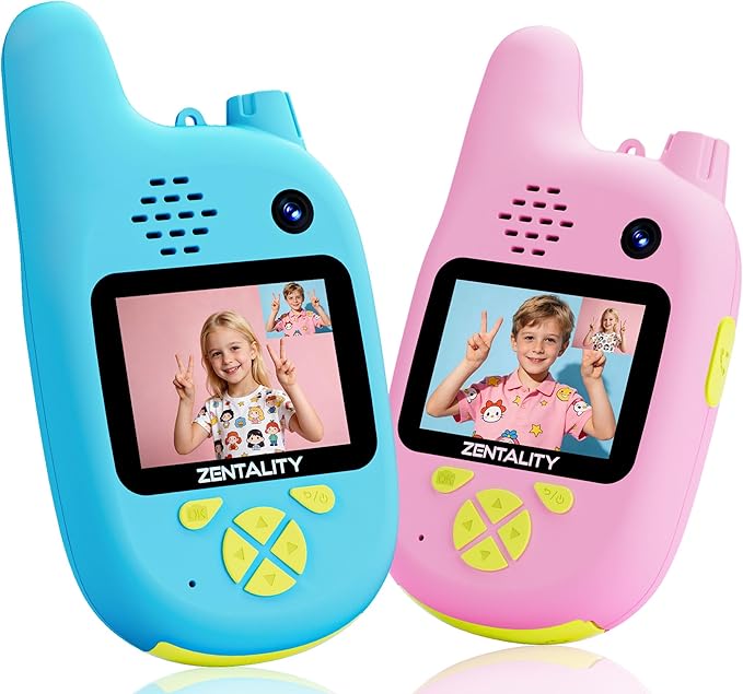 Video Walkie Talkies for Kids, Toys for 3–12 Year, Dual Camera, Rechargeable 2-Way Radio Toy, Send Photos & E-mojis, 1000ft Long Range for Indoor Outdoor, Camping, Hiking, Kids Games