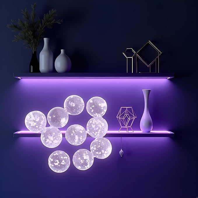 10Pcs Glass Marbles Glow in The Dark Multi-Color Luminous Marbles Marble Games and DIY Home Decoration Marble Runs Learning and Education (0.47 inch) (Pink)