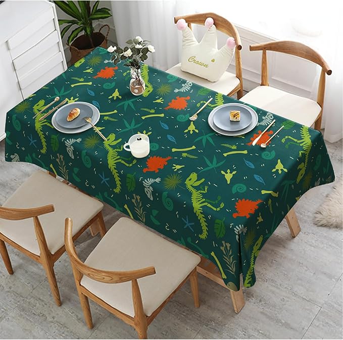 2Pack Dinosaur Table Cover, 54" x108" Dino Theme Tablecloth for Kids Birthday, Disposable Plastic Table Cloth for Boy’s Dino Party Decorations, Jurassic Party Supplies