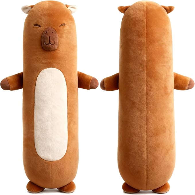 36 inch Capybara Stuffed Animals Long Plush Pillow Toy, Cute Giant Large Big Jumbo Soft Capybara Squishy Animal Plushies Gift Kids Boys and Girls, Birthday