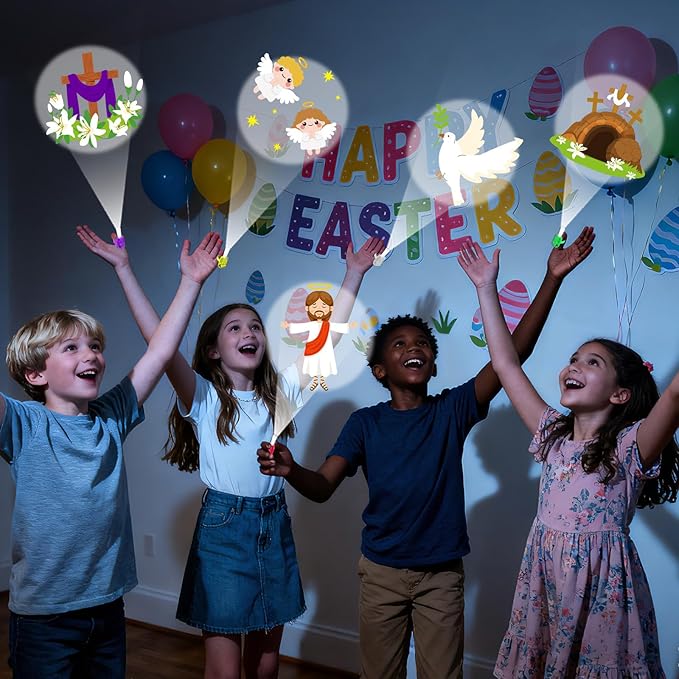 36Pcs Easter LED Finger Lights Religious Party Favors Glow in the Dark Light Up Finger Lights Christian Nativity Themed Toys Bulk for Birthday Party Goodie Bag Stuffer Birthday Gifts Classroom Prize
