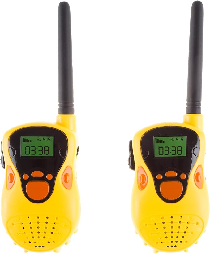 Walkie Talkies for Kids 2-Pack - Battery Operated Indoor or Outdoor Toy - Works Up to 130 Ft - Great for Pretend Play - Camping Toys by Hey Play
