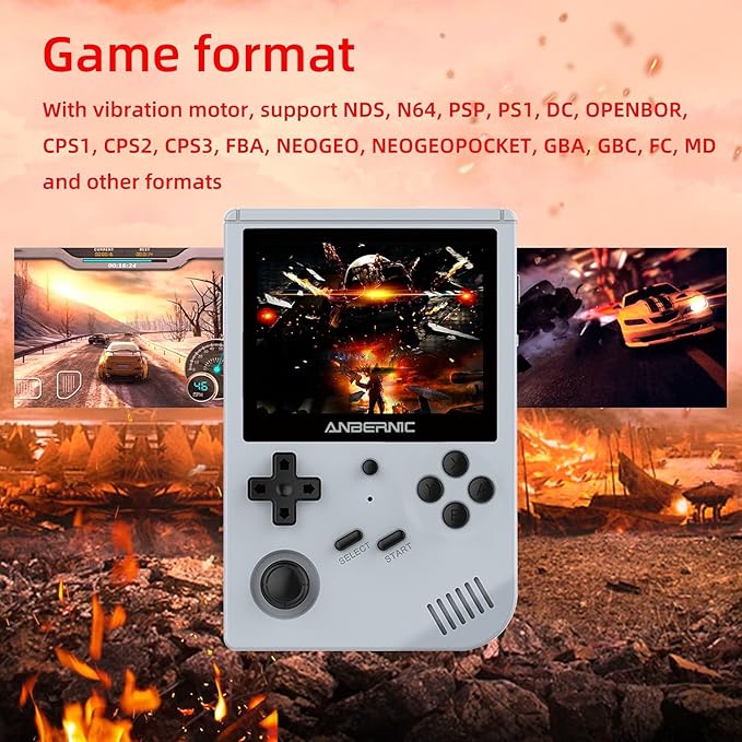 RG351V Handheld Game Console 3.5 Inch Portable Double TF 64GB Storage Handheld Retro Video Game Built in WIFI Game Console U.S. Seller!!! (Anbernic RG351V Gray)