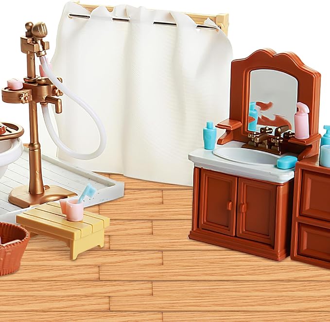TOYANDONA 40 Pcs Miniature Dollhouse Wallpaper and Flooring Peel and Stick Miniature Wood Flooring Tiles for Doll House Mini DIY Self Adhesive Dollhouse Accessories for 1:12 Scale Doll House