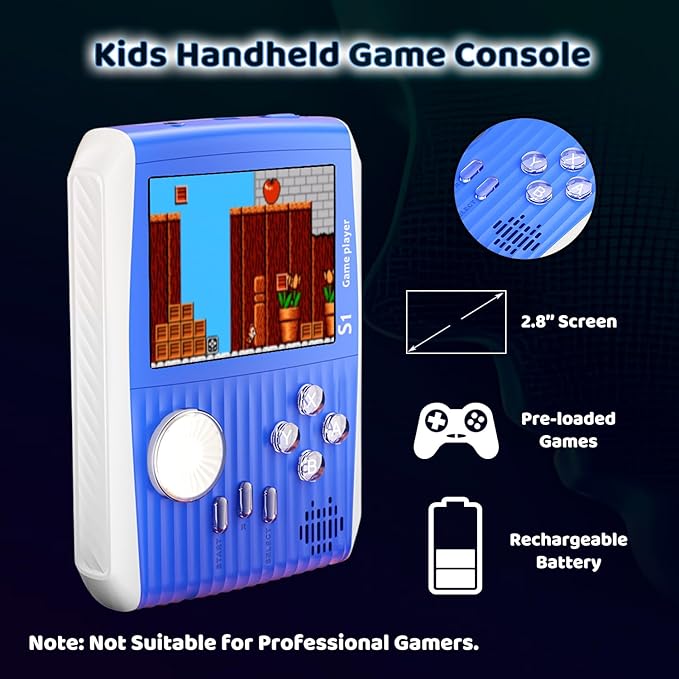 Kid Mini Handheld Retro Games Console Built in 666 Classic Games, Portable Handheld Video Games Console, 3 Inch Screen, 1020mAh Battery, Christmas Birthday Present Game Player for Boy Girl