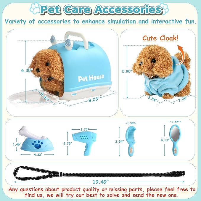 TONZE Dog Toys for Girls Kids Toys for 3 4 5 6 7 8 Year Old Girls Boys Birthday Gift, Realistic Robot Puppy Toy for Kids 3 4 5 6 Year Old, Walking Pet Toy Perritos de Juguetes para Niñas 3 4 5 6 Años