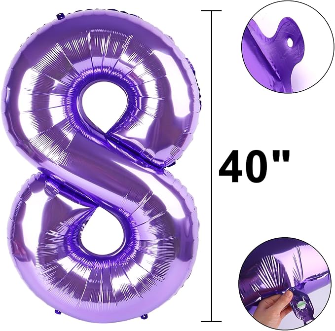 40 Inch Purple Number 28 Digital Balloon,Jumbo Mylar Foil Helium Balloon for 28 Balloons for Birthday Party,Wedding Anniversary Party Decorations