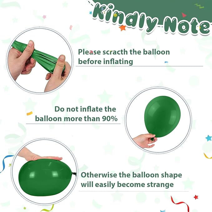 Green and Brown Balloons, 12 Inch Jungle Safari Woodland Balloon with Brown Black Dark Green Confetti Balloons Metal Balloon for Video Game Theme Birthday Wild One Party Decorations