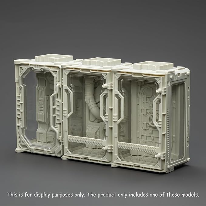 JOYTOY 5'' Display Box,Action Figures Display Case - Individual Soldier Hangar Display Case - Armor White C - Dustproof Collectibles Box Ages 15+