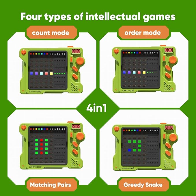 Super Decoder Game, 4-in-1 Code Breakers Game for 1-2 Players, Handheld Games for Kids and Adults, STEM Development Toys for Boys and Girls, Travel Games for Road Trip