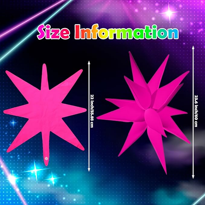 6 Pcs 22 Inches Explosion Glow in The Dark Neon Balloon Glow Party Supplies Foil Fluorescent Balloon 90 80s Hip Hop for Christmas Happy New Year Birthday Wedding Anniversary Backdrop Decor