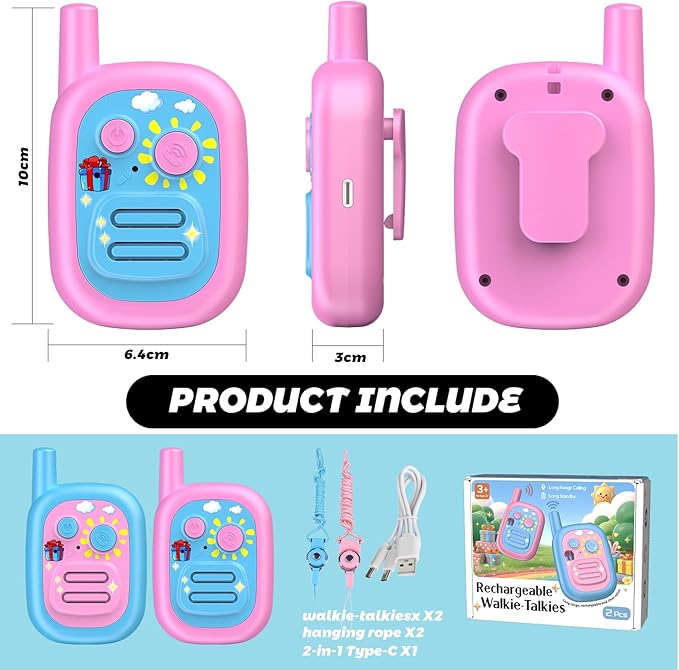 Walkie Talkies for Kids 3 Pack,3 Miles Family Walky Talky Children Radio Long Range,22 Channels Kids walkie talkies with VOX Function,3-12 Years Old Boys Girls Xmas Birthday (Powder Blue 001)