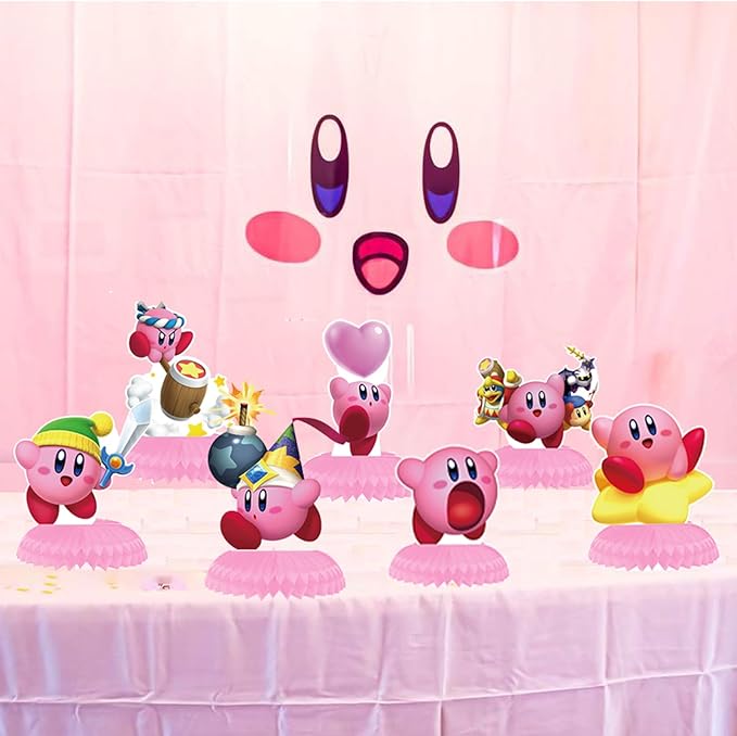 Cartoon Star Birthday Party Supplies, 7Pcs Game Theme Party Centerpieces Table Toppers, Photo Booth Props, Double Side Cake Toppers, for Girls Boys Fans Party Decorations