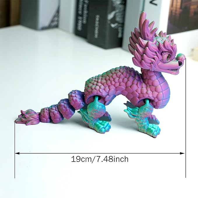 3D Printed Kylin Model,Flexible Animals Toy Statue,Movable Joints,Home Office Decor,Interesting Toys for Autism/ADHD,Festival Gifts toco,Fidget Toys, Executive Desk Animals Toy