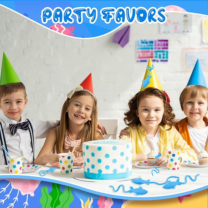 30 Pcs Blue Sticky Shark Toys for Stretchy Shark Gifts Ocean Under Sea Themed Favors Goodie Bags Stuffer Ocean Party Favor Supplies Prizes Rewards